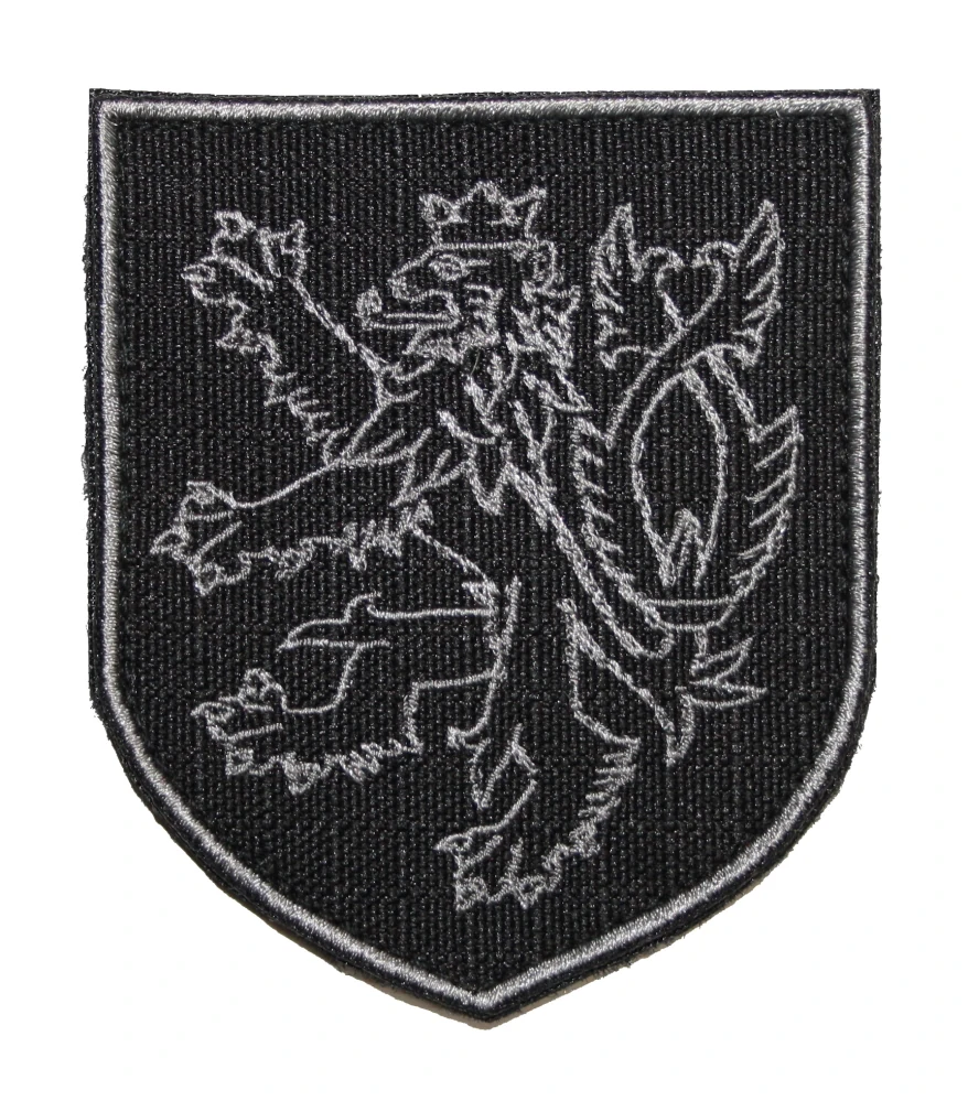 Nášivka vyšívaná erb Český lev černý
