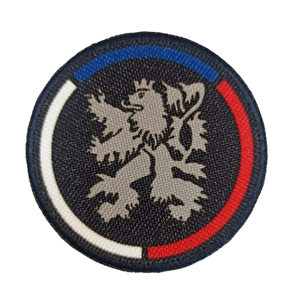Nášivka bez obšívky Český lev trikolora černá