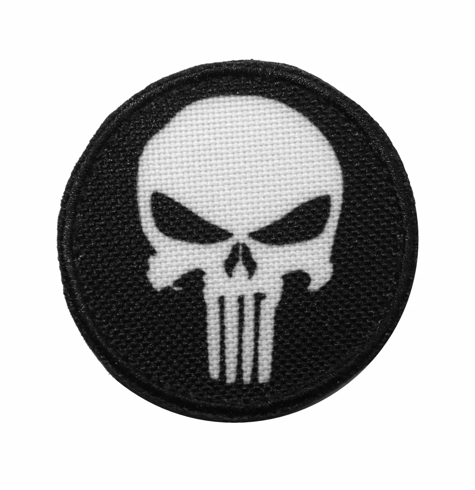 Nášivka malá kulatá Punisher černá