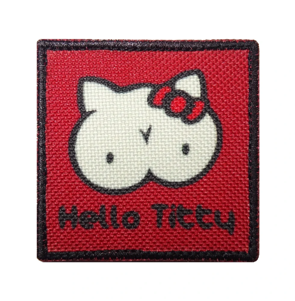 Nášivka malá Hello Titty červená