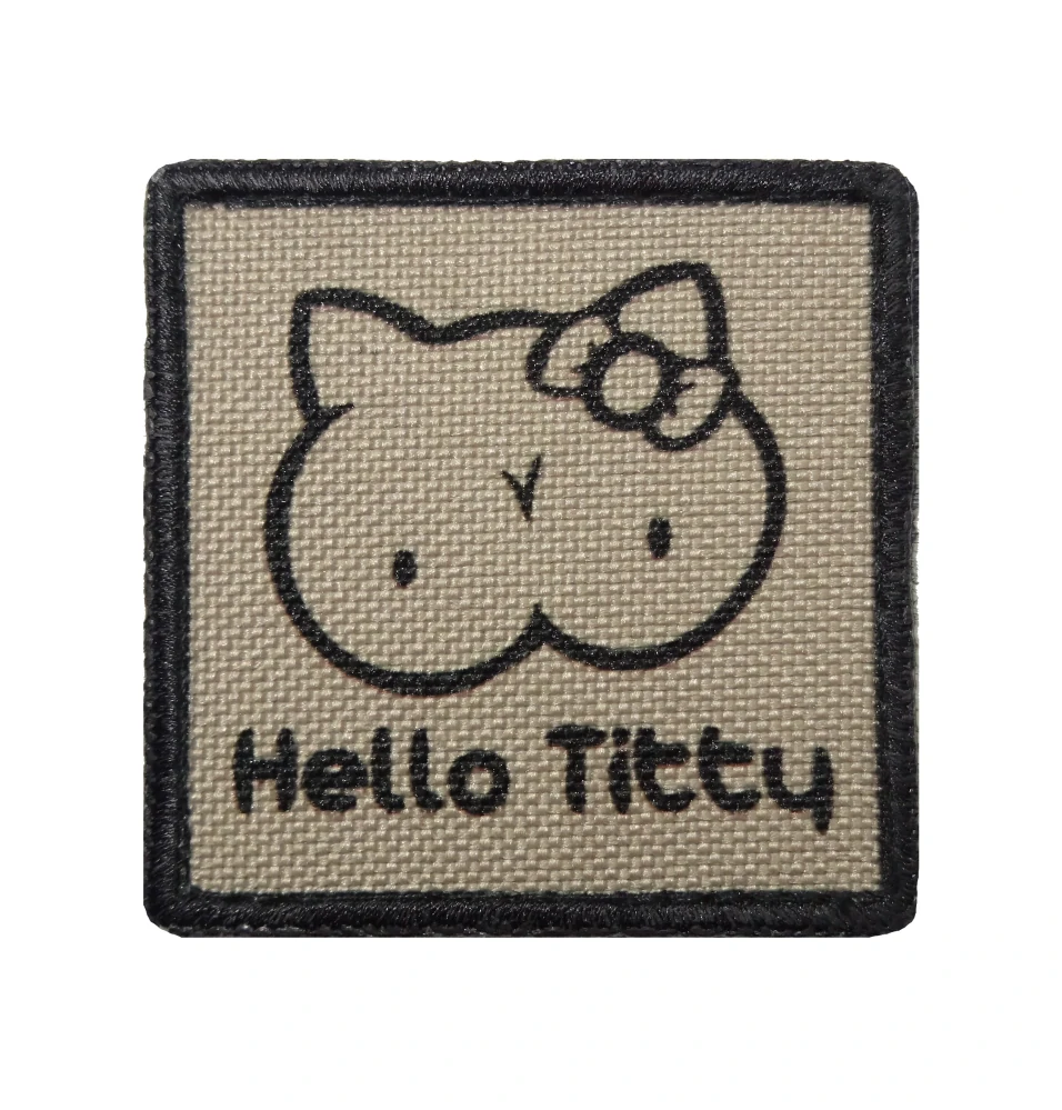 Nášivka malá Hello Titty písková