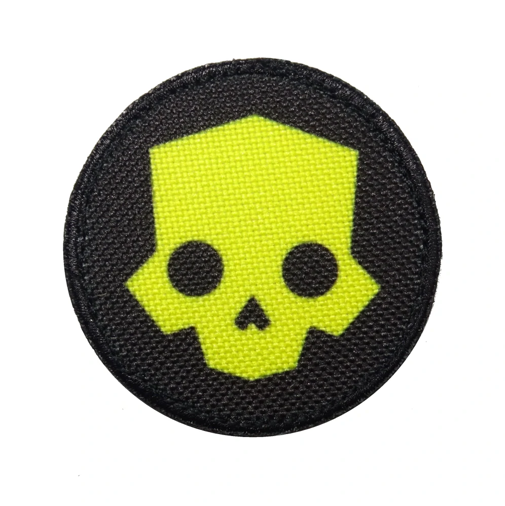 Nášivka malá kulatá Helldivers skull žlutá