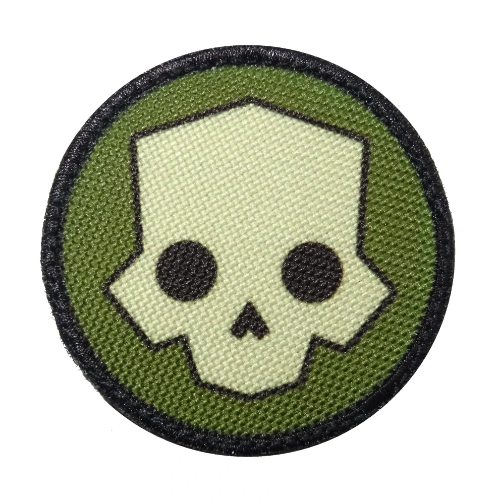 Nášivka malá kulatá Helldivers skull bojová