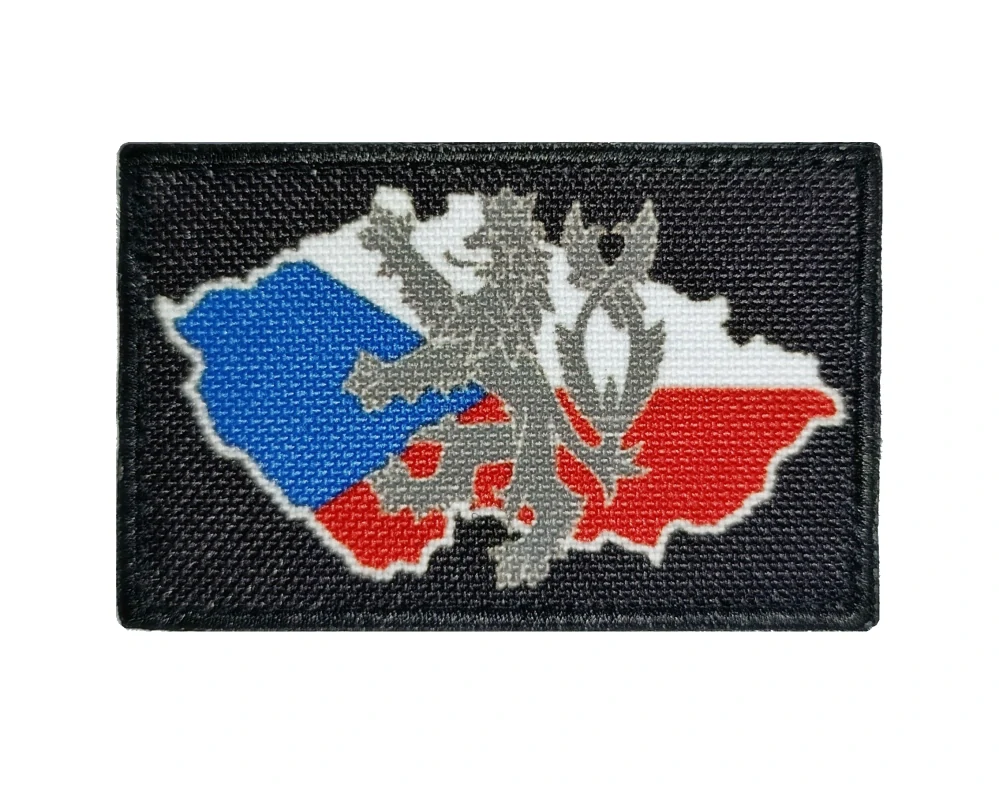 Nášivka vlajka mapa ČR se lvem