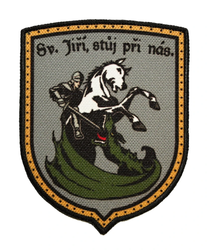 Nášivka Svatý Jiří, stůj při nás. šedá