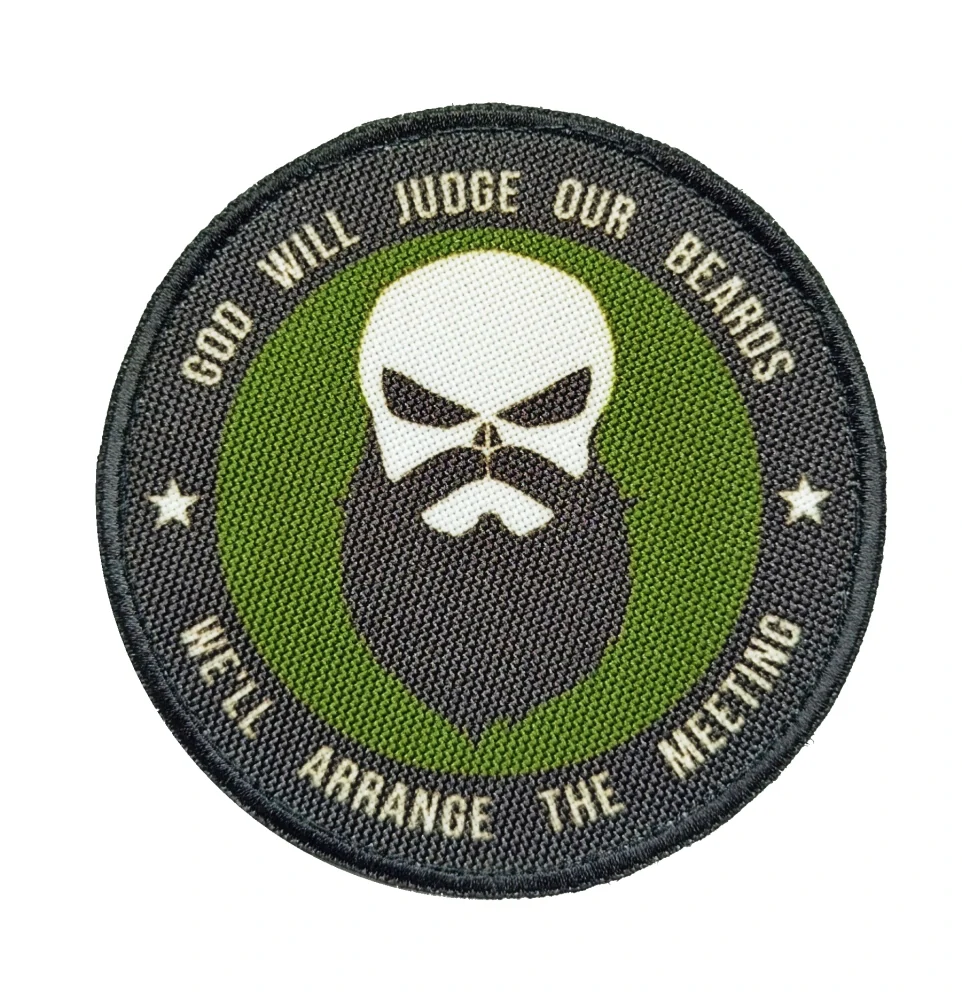 Nášivka kulatá Punisher beard
