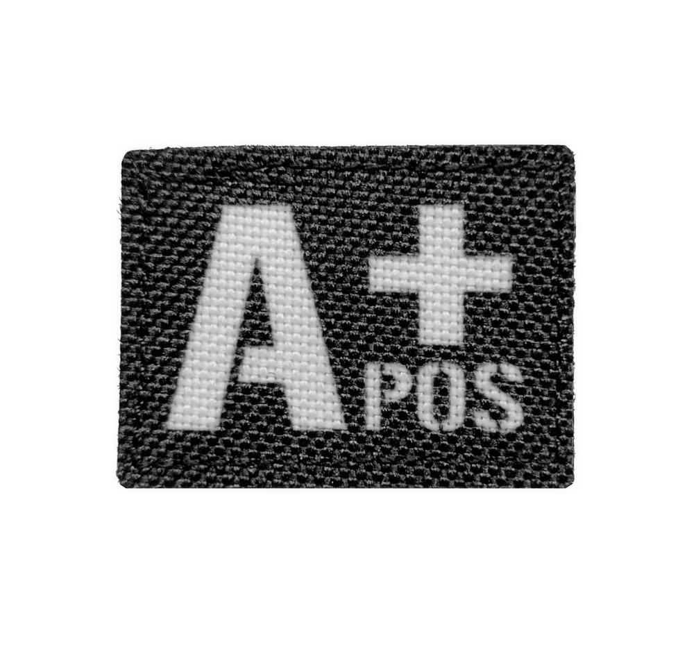 Nášivka vypalovaná, krevní skupina A+ černá