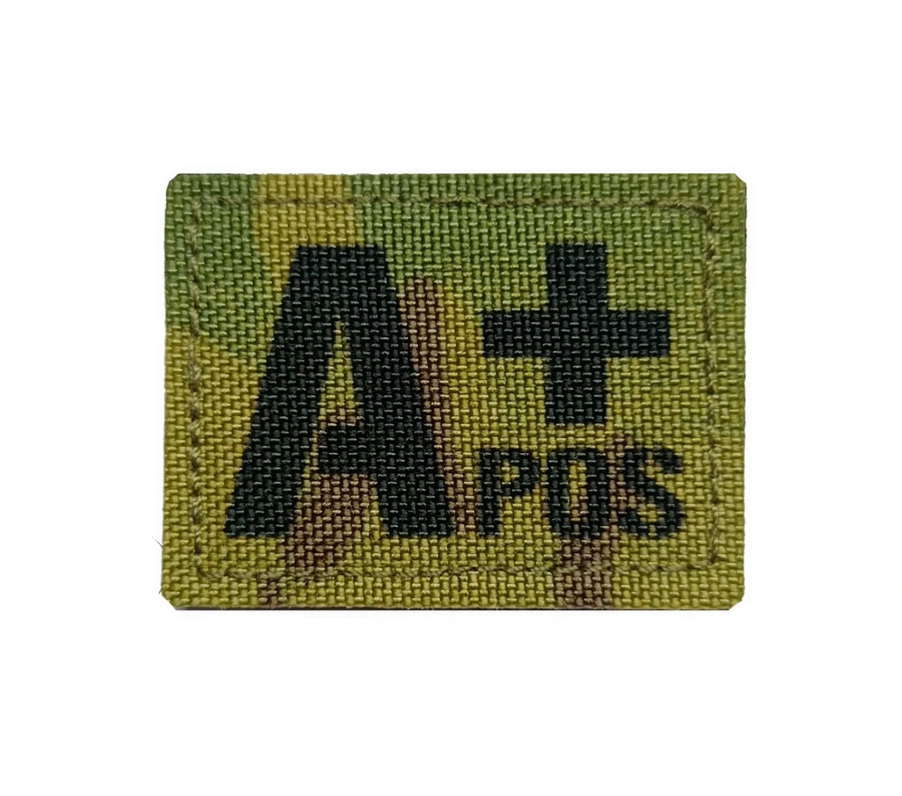 Nášivka vypalovaná, krevní skupina A+ multicam