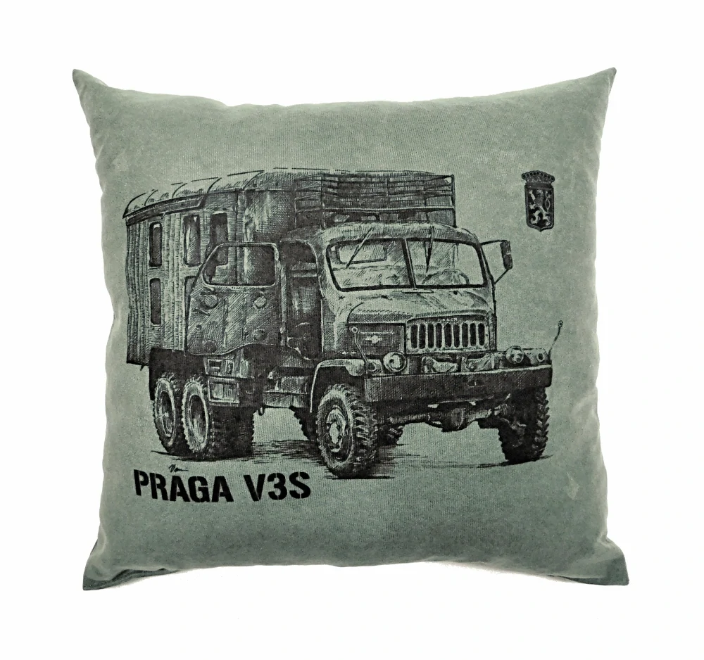 Polštář nákladní automobil Praga V3S skříň oliv