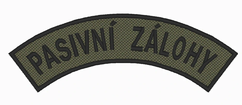 Nášivka domovenka PASIVNÍ ZÁLOHY oliv, černý text