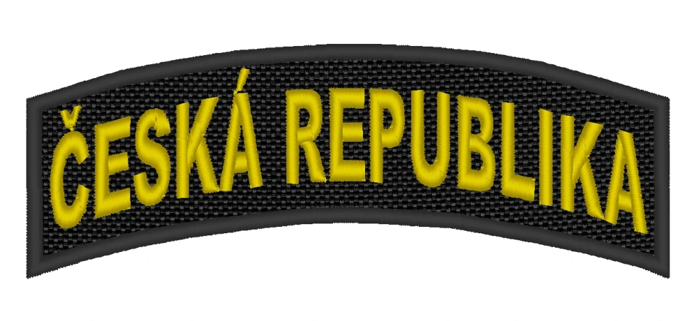 Nášivka domovenka ČESKÁ REPUBLIKA černá, žlutý text