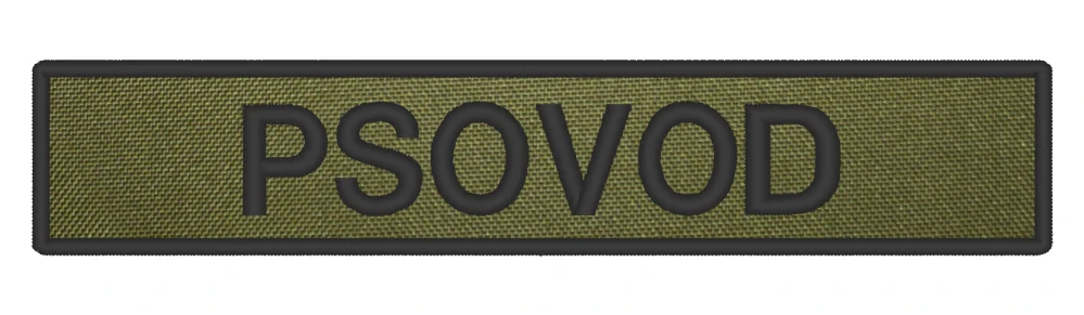 Nášivka PSOVOD 13 x 2,5 cm Olivová
