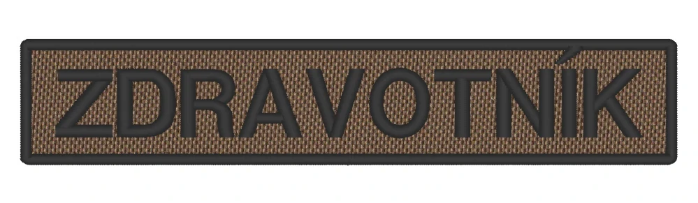 Nášivka ZDRAVOTNÍK 13 x 2,5 cm Coyot