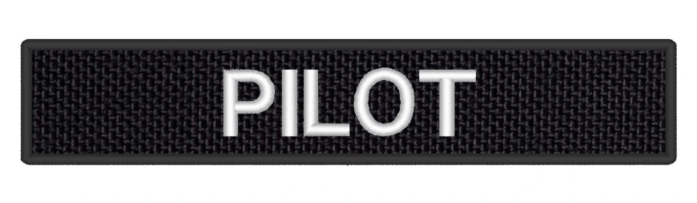 Nášivka PILOT 13 x 2,5 cm Černá