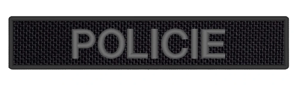 Nášivka POLICIE 13 x 2,5 cm Tmavě šedá