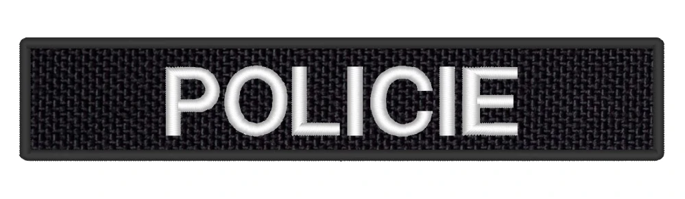Nášivka POLICIE 13 x 2,5 cm Bílá