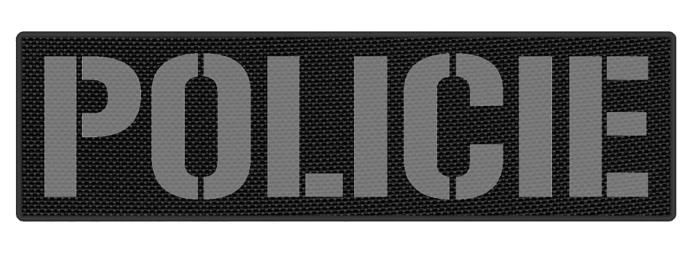 Nášivka POLICIE 26 x 7,5 cm Šedý text
