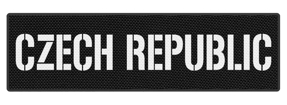 Nášivka CZECH REPUBLIC 26 x 7,5 cm Bílý text