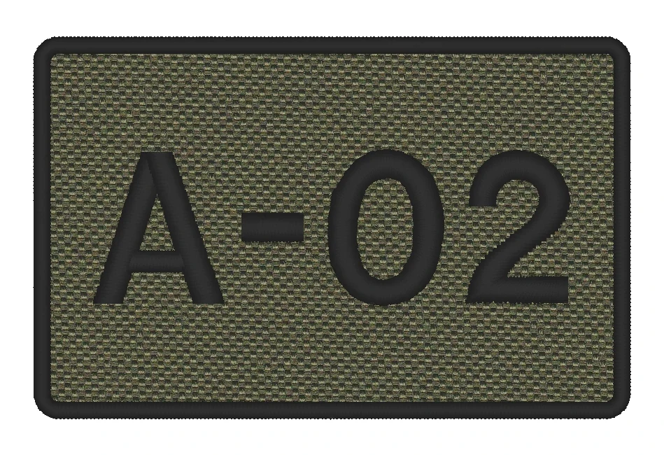 Nášivka CALL SIGN vyšívaná 7 x 4,5 cm, Oliv green, vlastní text černý