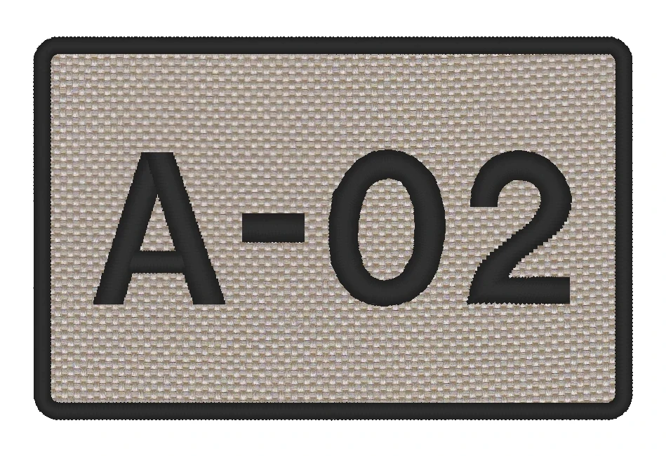 Nášivka CALL SIGN vyšívaná 7 x 4,5 cm, Písková, vlastní text černý