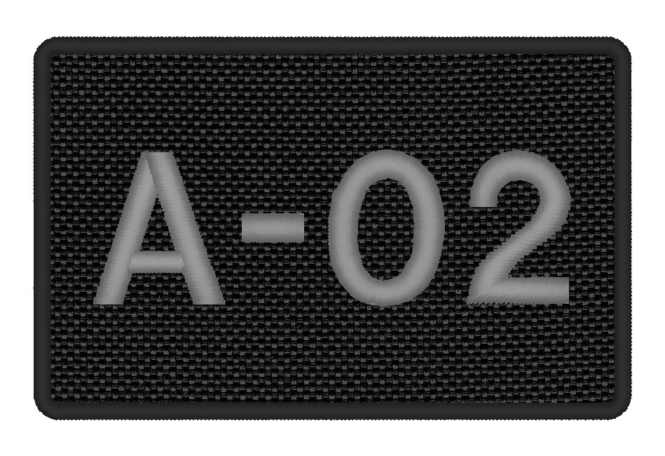 Nášivka CALL SIGN vyšívaná 7 x 4,5 cm, Černá drab, vlastní text šedý