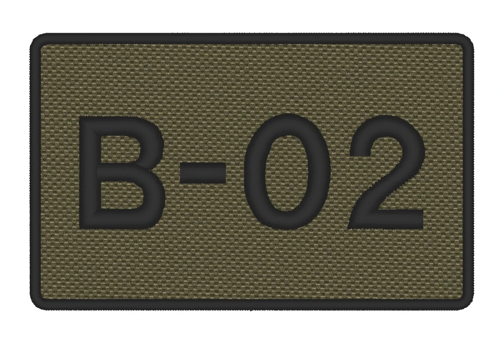 Nášivka CALL SIGN vyšívaná 8 x 5 cm, Oliv, vlastní text černý