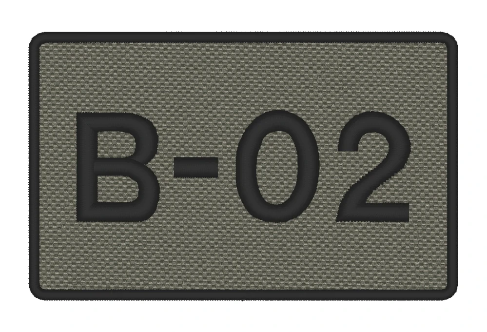 Nášivka CALL SIGN vyšívaná 8 x 5 cm, Oliv drab, vlastní text černý