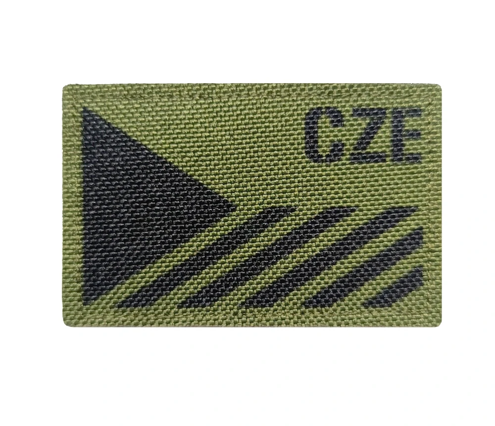 Nášivka bez obšívky vlajka ČR IR CZE oliv green