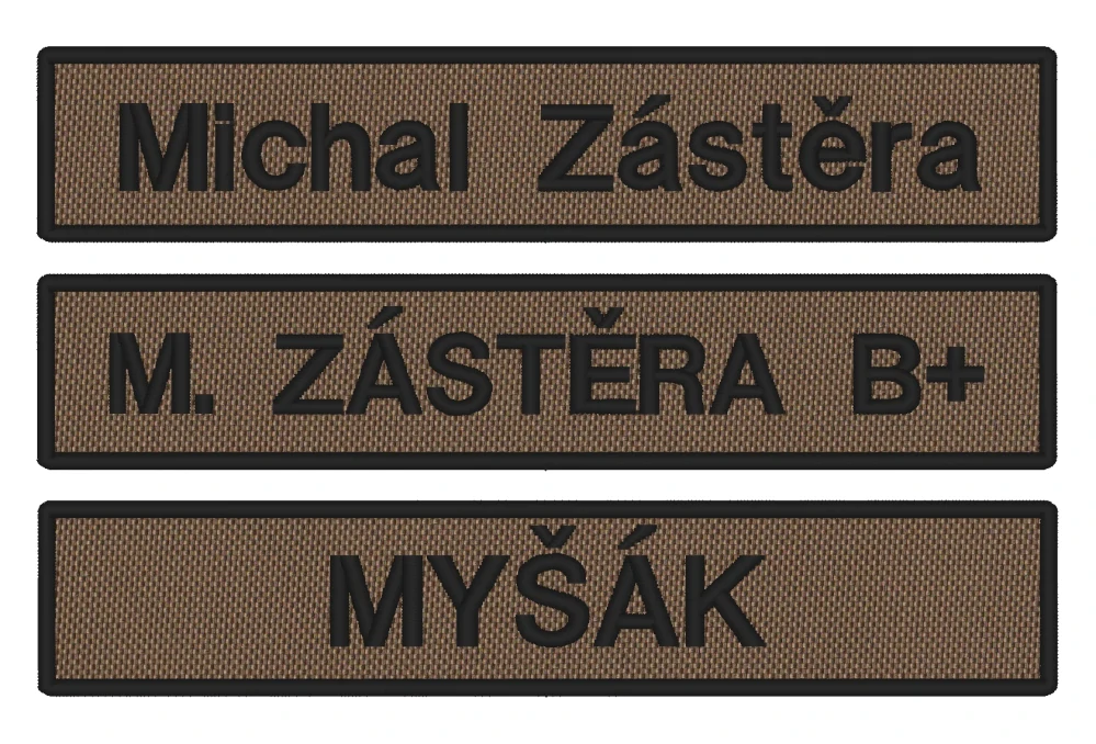 Nášivka JMENOVKA 13 x 2,5 cm vlastní text 