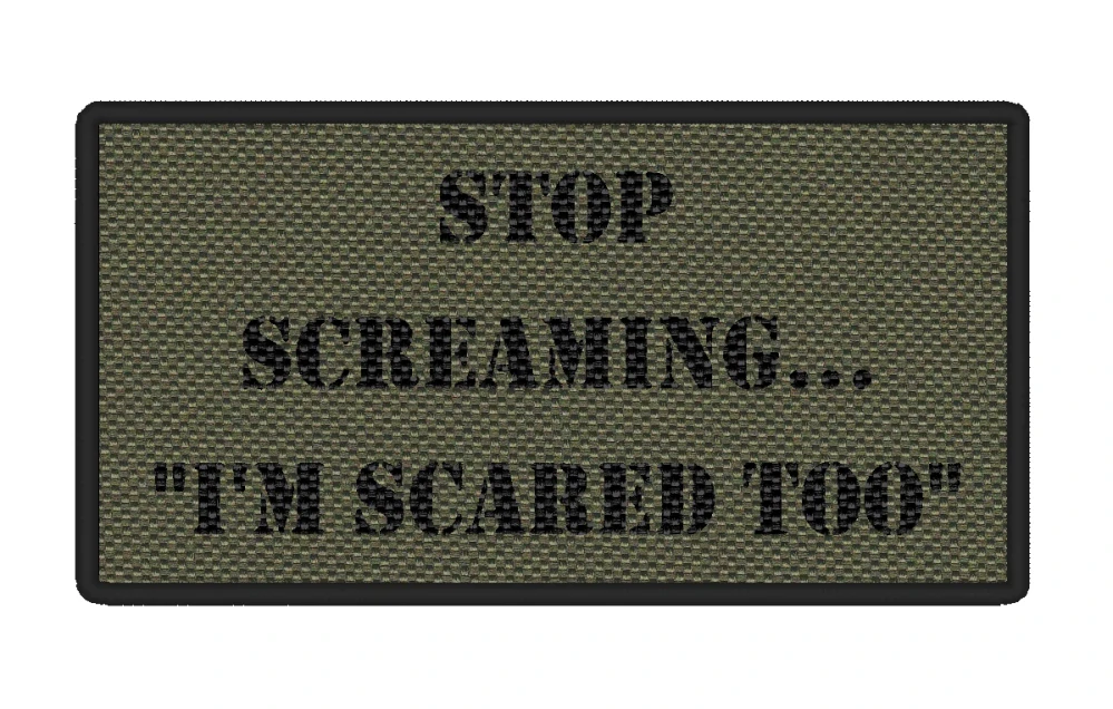 Nášivka STOP SCREAMING černá