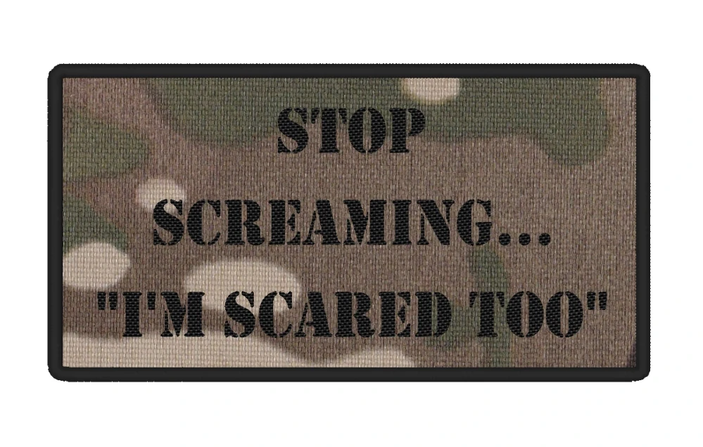 Nášivka STOP SCREAMING černá