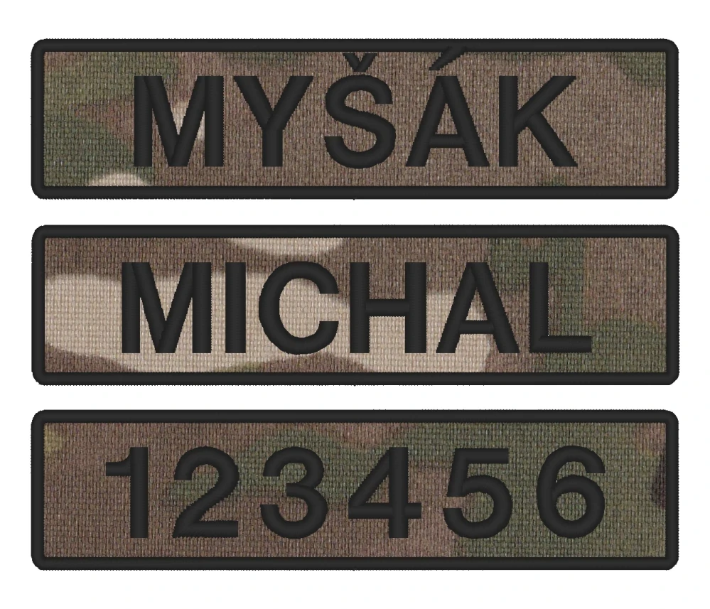 Nášivka JMENOVKA KRÁTKÁ maskovací 10 x 2,5 cm vlastní text VZ 95