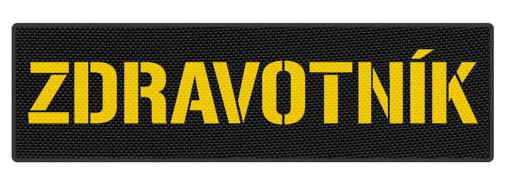 Nášivka ZDRAVOTNÍK 26 x 7,5 cm Bílý text