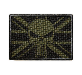 Nášivka vlajka Velká Británie punisher oliv green