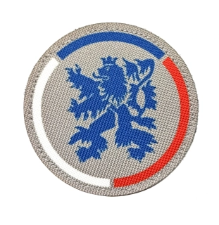 Nášivka bez obšívky Český lev trikolora šedá