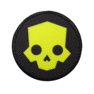Nášivka malá kulatá Helldivers skull žlutá