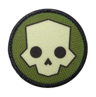 Nášivka malá kulatá Helldivers skull bojová