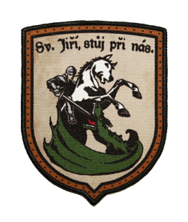 Nášivka Svatý Jiří, stůj při nás. písková
