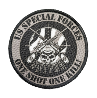 Nášivka USSF SNIPER One shot, one kill! černá