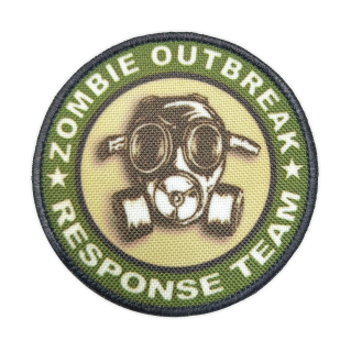 Nášivka Zombie Outbreak, plynová maska oliv