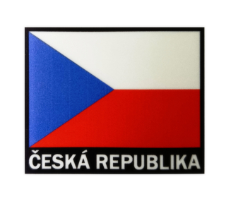 Nažehlovačka vlajka ČR s nápisem ČESKÁ REPUBLIKA