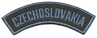Nášivka domovenka CZECHOSLOVAKIA oliv, modrý text