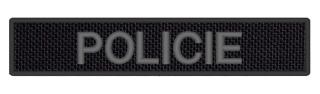 Nášivka POLICIE 13 x 2,5 cm Tmavě šedá