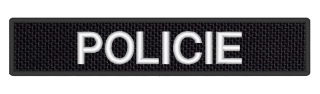 Nášivka POLICIE 13 x 2,5 cm Bílá